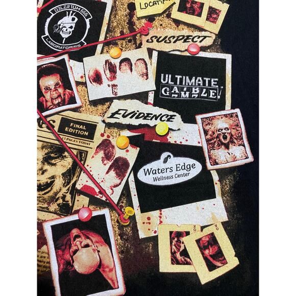 SeaWorld Howl-O-Scream 4XL – Horror Collage Graphic T-Shirt – Black - Picture 10 of 10